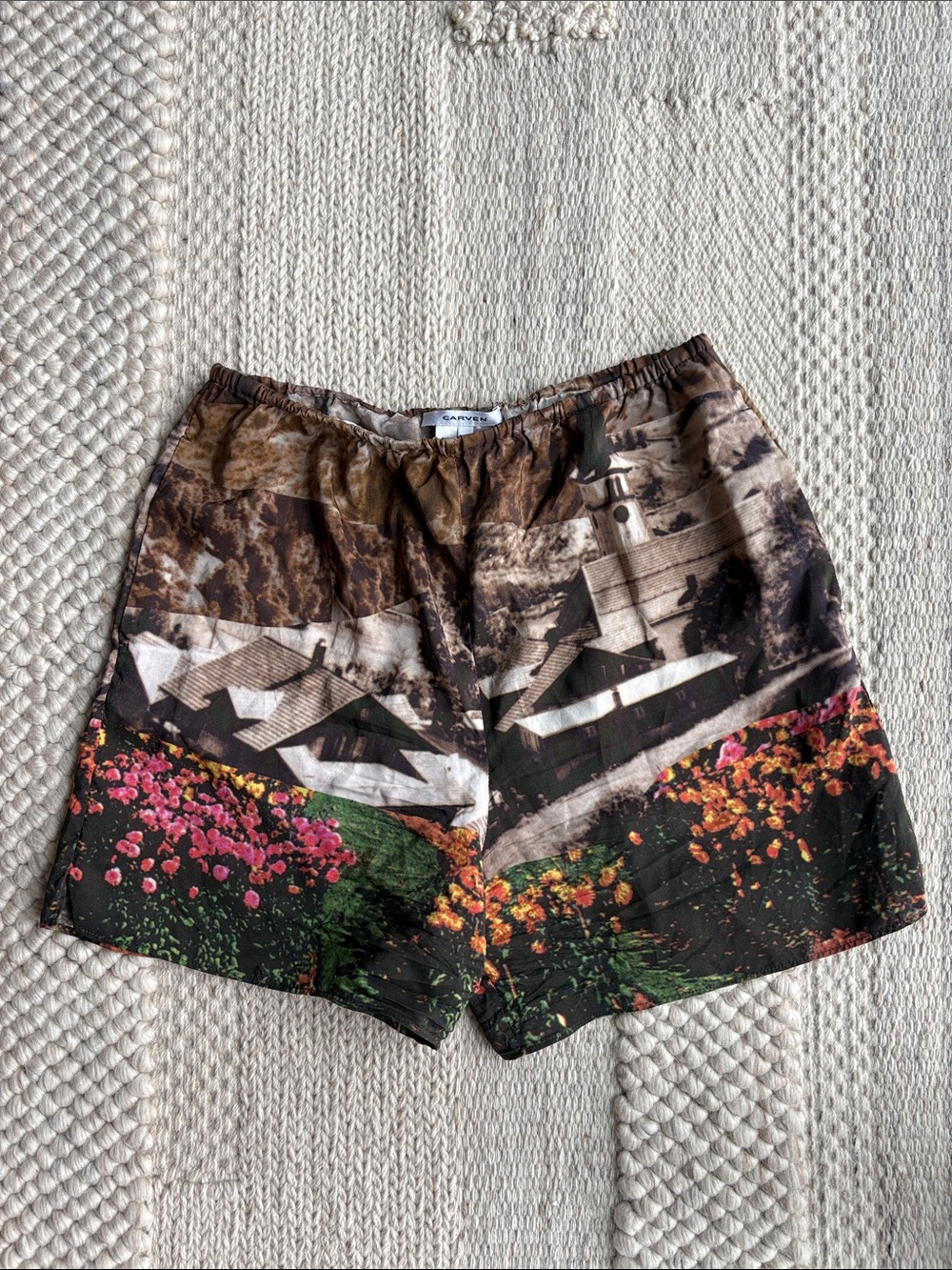Carven silk printed shorts